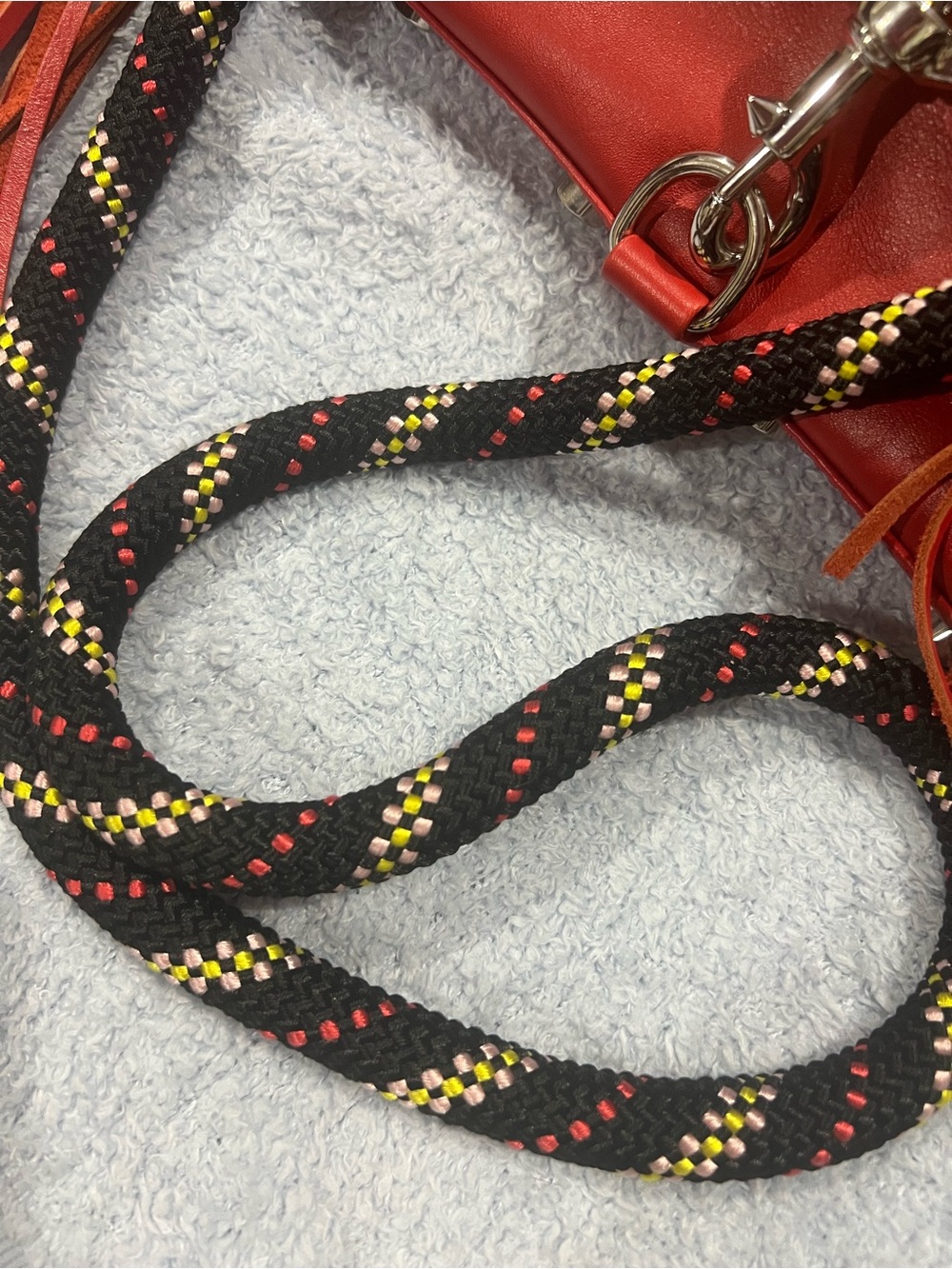 Rebecca Minkoff Red Leather Crossbody Bag with Rope Strap - Picture 3 of 5